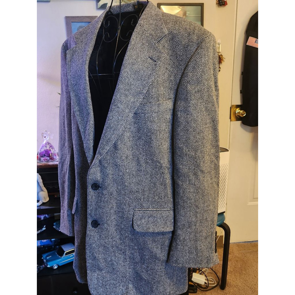 Oscar de la Renta Sport Coat & Blazer Herribgbone Two Button Closure - Picture 7 of 11